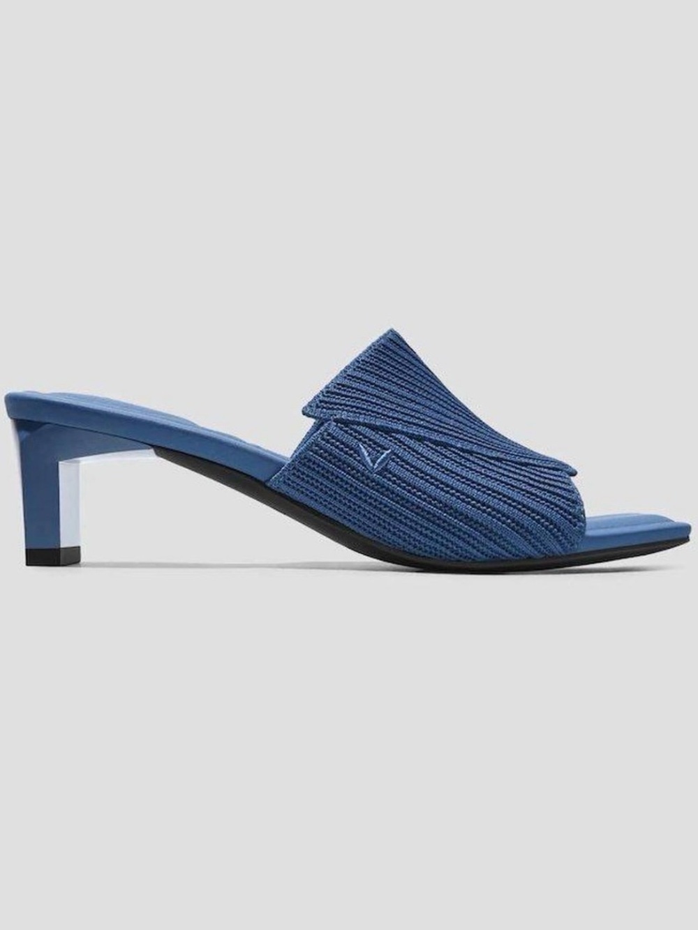 Vivaia Square Toe Block Heel Sandals Kitten Heel Mules Slides 39 Denim Blue US 8 - Picture 2 of 15